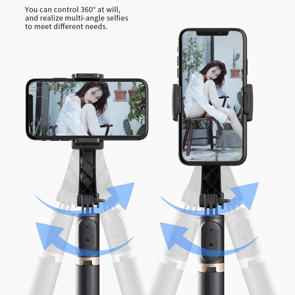 SONGR Treppiede Smartphone Asta Selfie con Stabilizzatore Gimbal Palmare Pieghevole Ad ASSE Singolo Bluetooth Adatto per Telefoni Cellulari Apple, Android, Xiaomi-Bianca