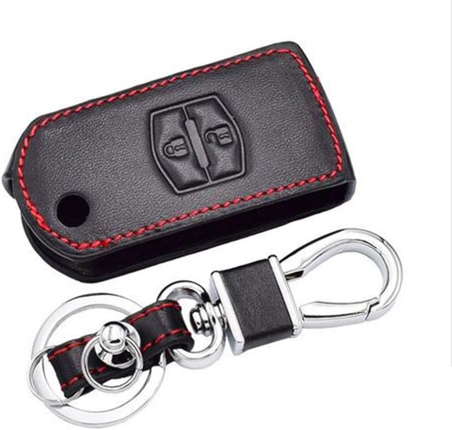 Happyit Leather Car Key Cover Case Keychain for Mazda 2 3 6 CX5 CX-7 2 Buttons Remote