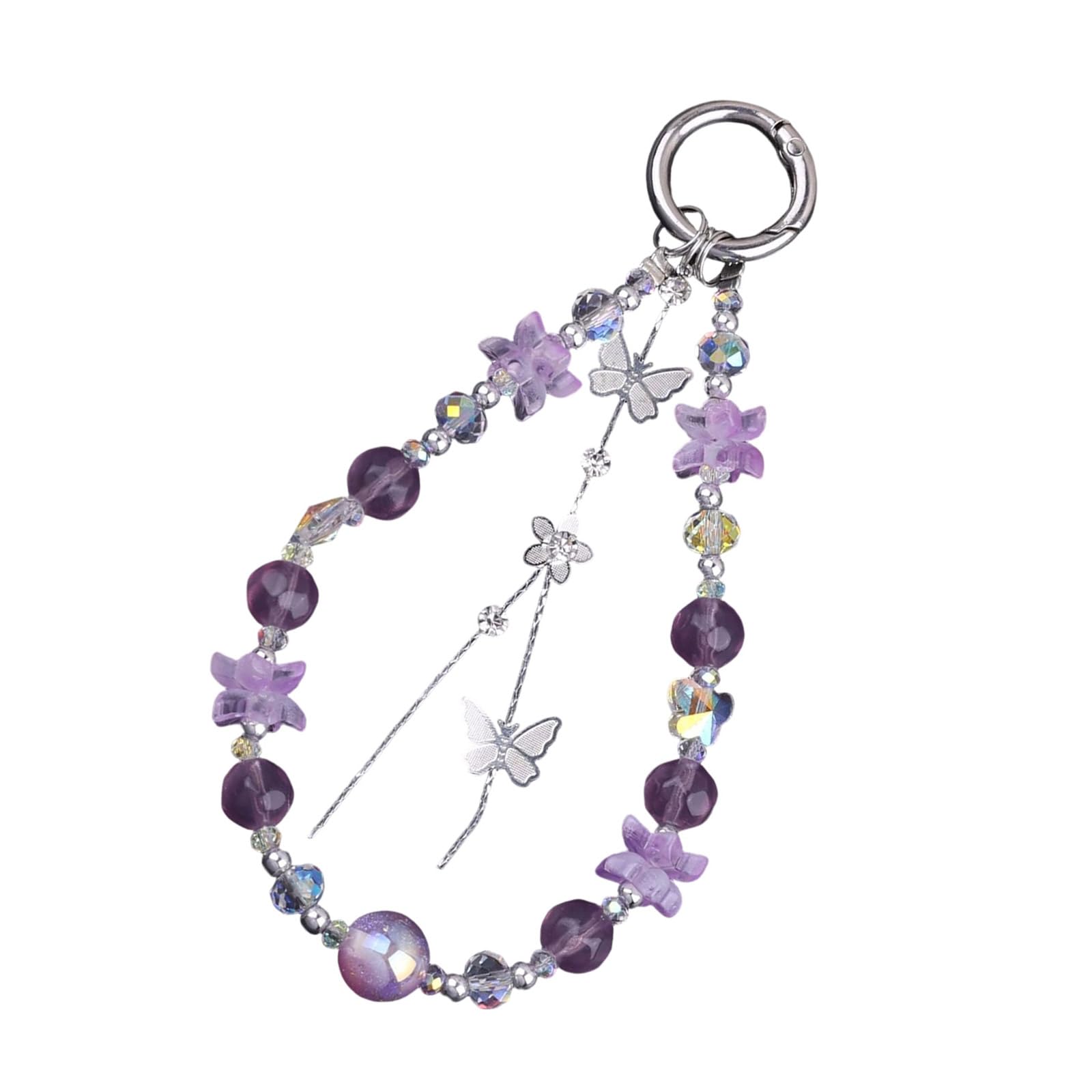 Xinsheinelry Beautiful Butterfly and Flower Crystal Keychain Pendant Charm Designed for Stylish Women Seeking Unique Accessories Crystal Keyring