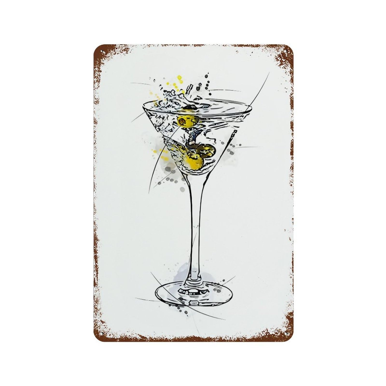 xiaoxiaoshen Alcohol Poster Martini Cocktail Wall Decor Art Metal Tin Poster Modern Home Decor Art Home Bar Shop Decorations Vintage Sign 30x20cm