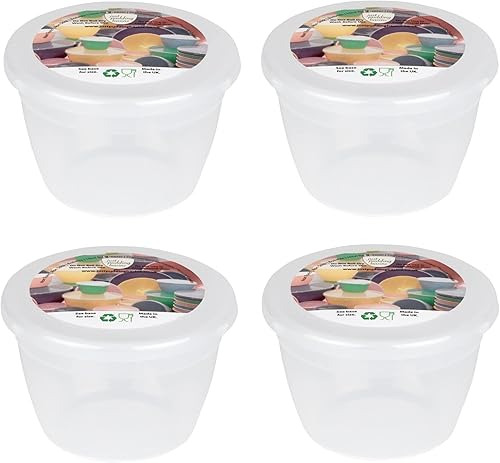 Miniatura 6 de Caja pequeña para pudín y tapa de 14 pinta, color rojo, paquete de 4 cuencos de plástico de 0.25 pt