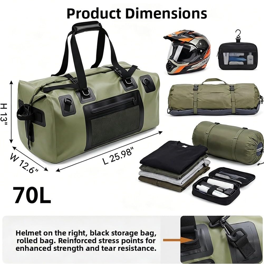 Sac étanche d'extérieur 70 L pour camping, randonnée, tempêtes de sable (jaune)
