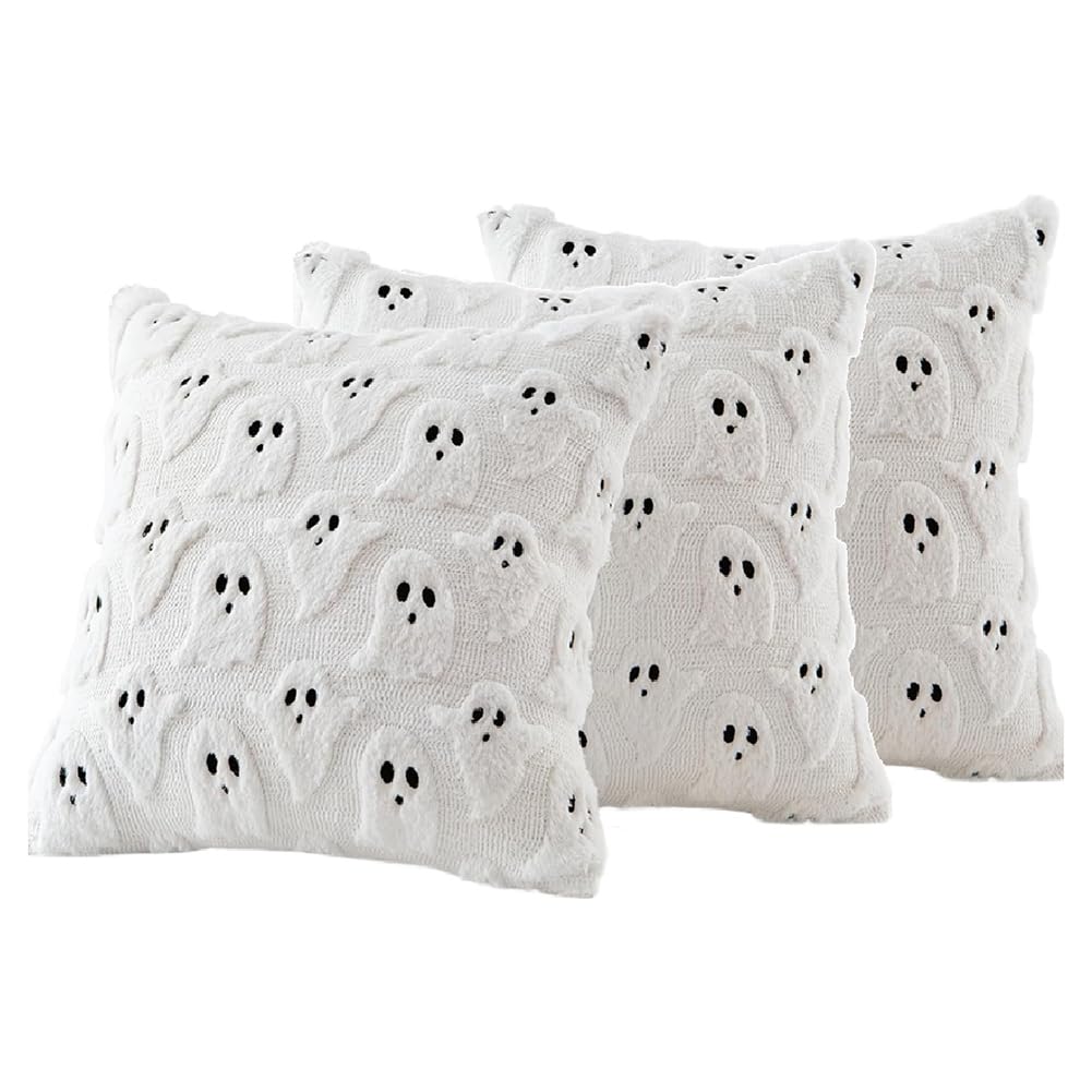 Housses de coussin Halloween fantômes 18x18 pour un salon cocooning en automne