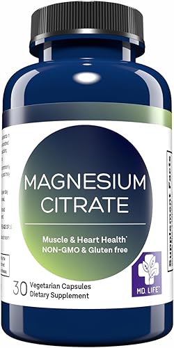 MD. Life Citrato de magnesio 250 mg  60 cápsulas  Suplemento de citrato de magnesio de alta absorción  Cápsulas fáciles de tragar para apoyo disponible en Yaxa Costa Rica