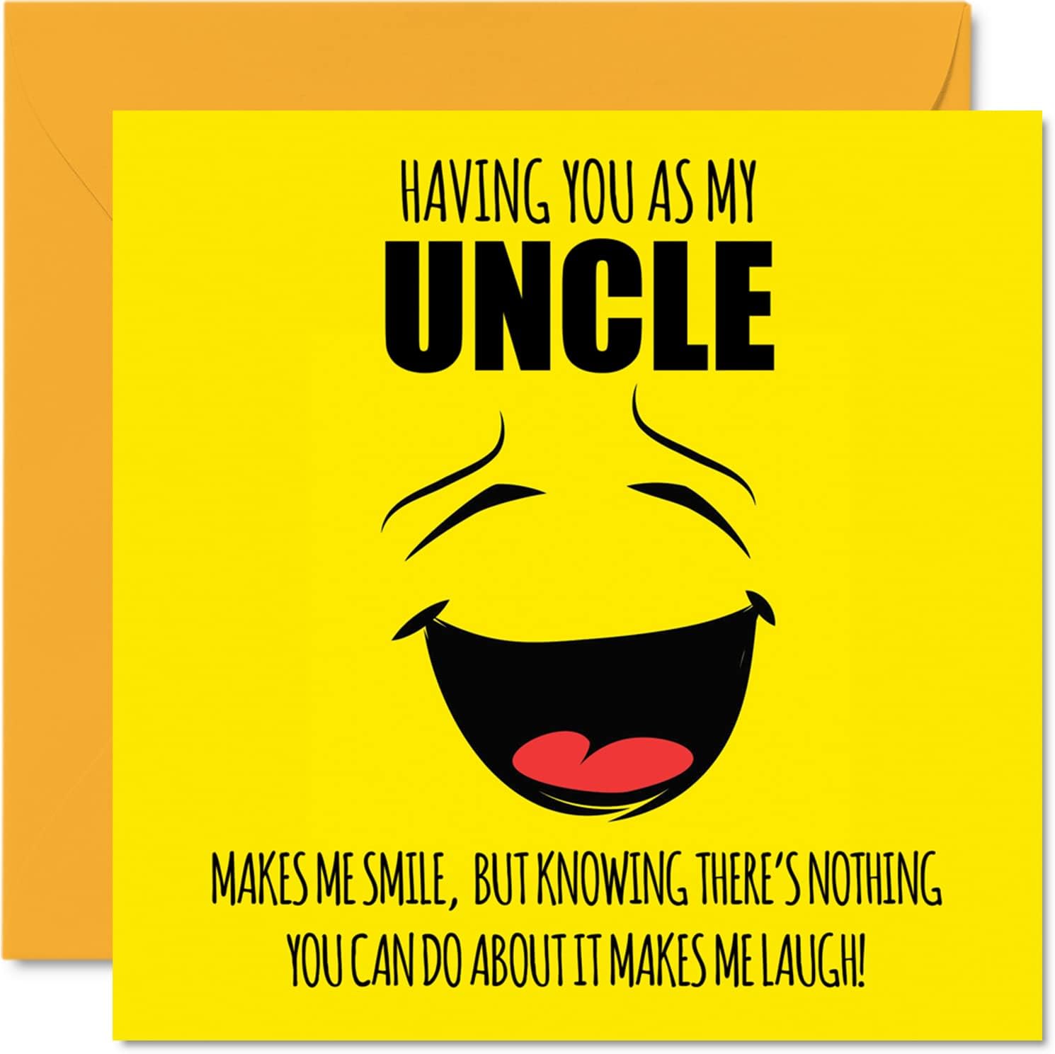 Funny Birthday Cards for Uncle - Make Me Smile - Joke Happy Birthday Card for Uncle from Niece Nephew, Banter Gifts, 145mm Greeting Cards Gift