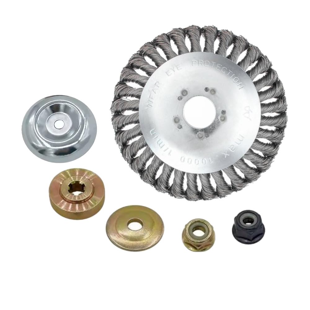 Brosse Métal Mauvaises Herbes Tête Débroussailleuse DAOXU 200mm - Brosse Métallique Mauvaises Herbes - Alésage 25,4mm Tête Débroussailleuse Métallique