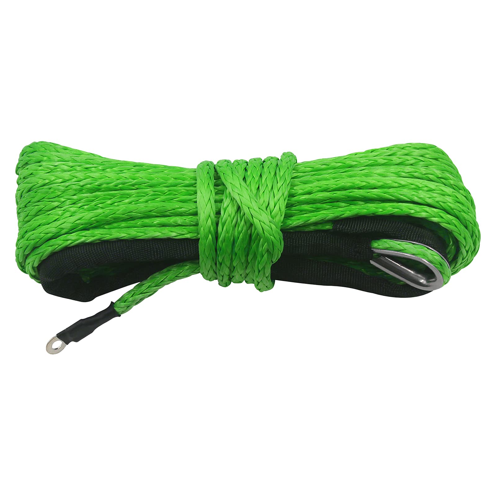 TYT 1/4" x 50' Synthetic Winch Rope, 10000 lb Winch Cable with Protecting Sleeve and Thimble for Lifting & Towing UTV ATV Winches Line(Green)…