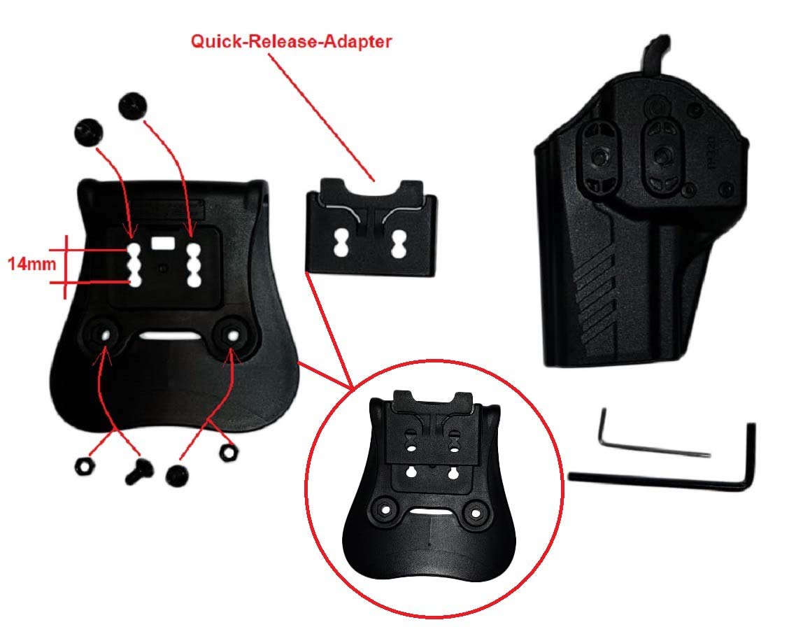 OWB Beretta 92 fondina per Clip da cintura Beretta 92FS fondine 98FS 92G do indice rilasciato cintura esterna custodia per il trasporto Beretta 92  18