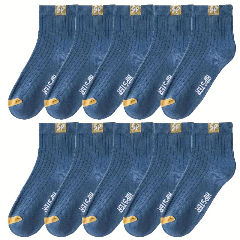 Round Neck Socks for Men, Comfortable and Breathable, Suitable for Outdoor Activities (10 Pairs)3