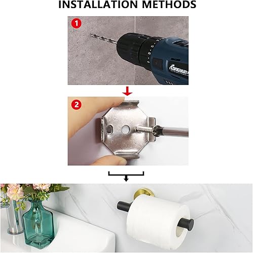 Miniatura 18 de NearMoon Portarrollos de papel higiénico para baño, acero inoxidable SUS304 de alta calidad, para montaje en pared, para baño, cocina, baño