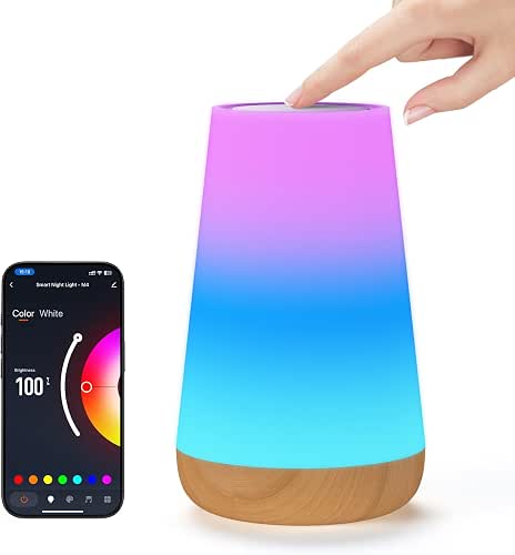 Smart Table Lamp Compatible with Alexa, Dimmable Nursery Night Light