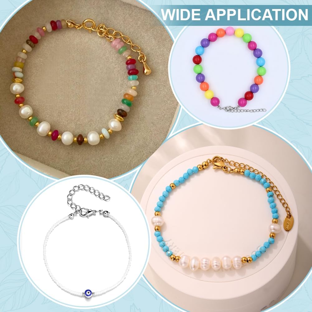 600Pcs 2 Styles Bead Tips Knot Covers 304 Stainless Steel Crimp Covers Smooth Fold-Over Bead Tips Calotte Ends Clamshell Knot Cover Open Endcaps for Necklace Bracelet Jewelry Making