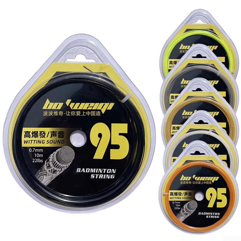 Cuerda de bádminton de 10 m de diámetro de 0,7 mm de diámetro, cuerda de raqueta de nailon de 22 a 28 libras de tensión en varios colores (blanco)