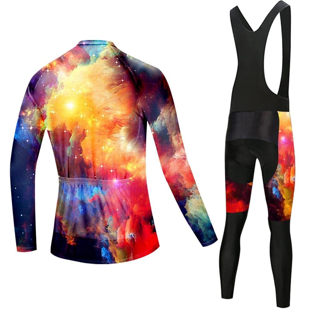 Women Cycling Jersey Set Winter Long Sleeve Warm Fleece Bike Clothing Bicycle Bibs Pants with 4D Padded Cycling Kit