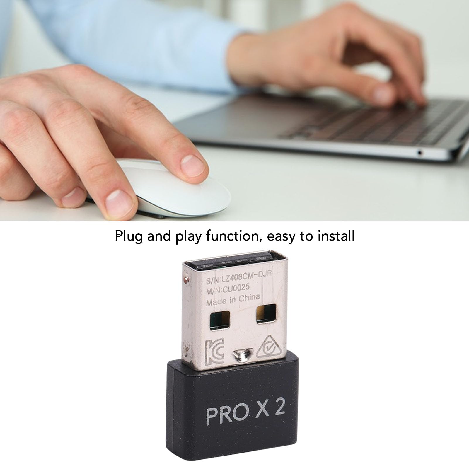 Fabater Dongle USB Inalámbrico para G Pro X Superlight 2, Reemplazo del Adaptador del Receptor del Ratón del Dongle USB de Baja Latencia de 2KHz