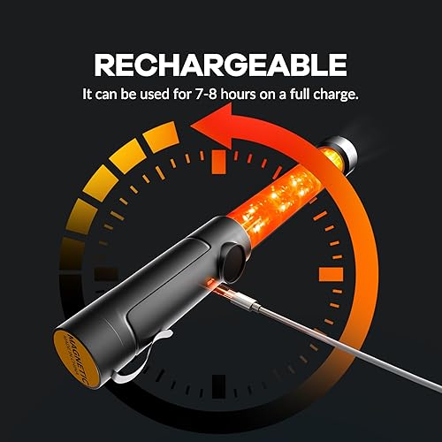 Miniatura 2 de SIMAZO Varita de señal de tráfico recargable de 12.5 pulgadas, bastón de control de tráfico con LED blanco en la parte superior, varita de