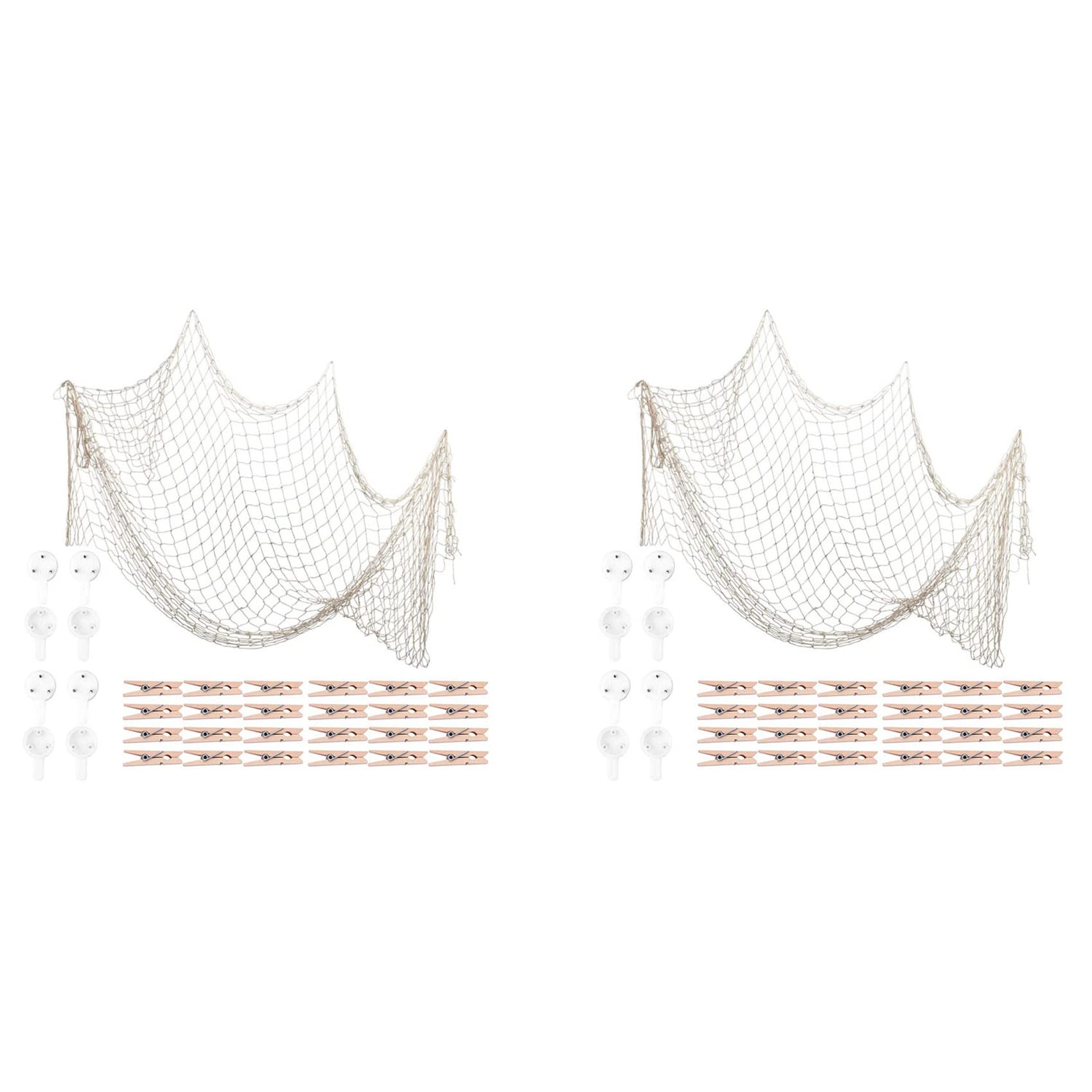 Hndhbfgrt 2X Fish Net for Home Photo Frame Wall Decorative Mediterranean Style for Nautical Party,Baby Shower,Photographing Decor