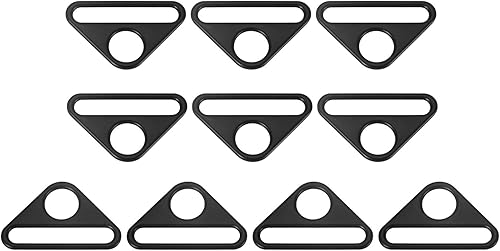 uxcell Ajustador de hebilla triangular Anillos en D Triángulo Ajustador Triángulo con barra Clip giratorio para correa de bolsa,