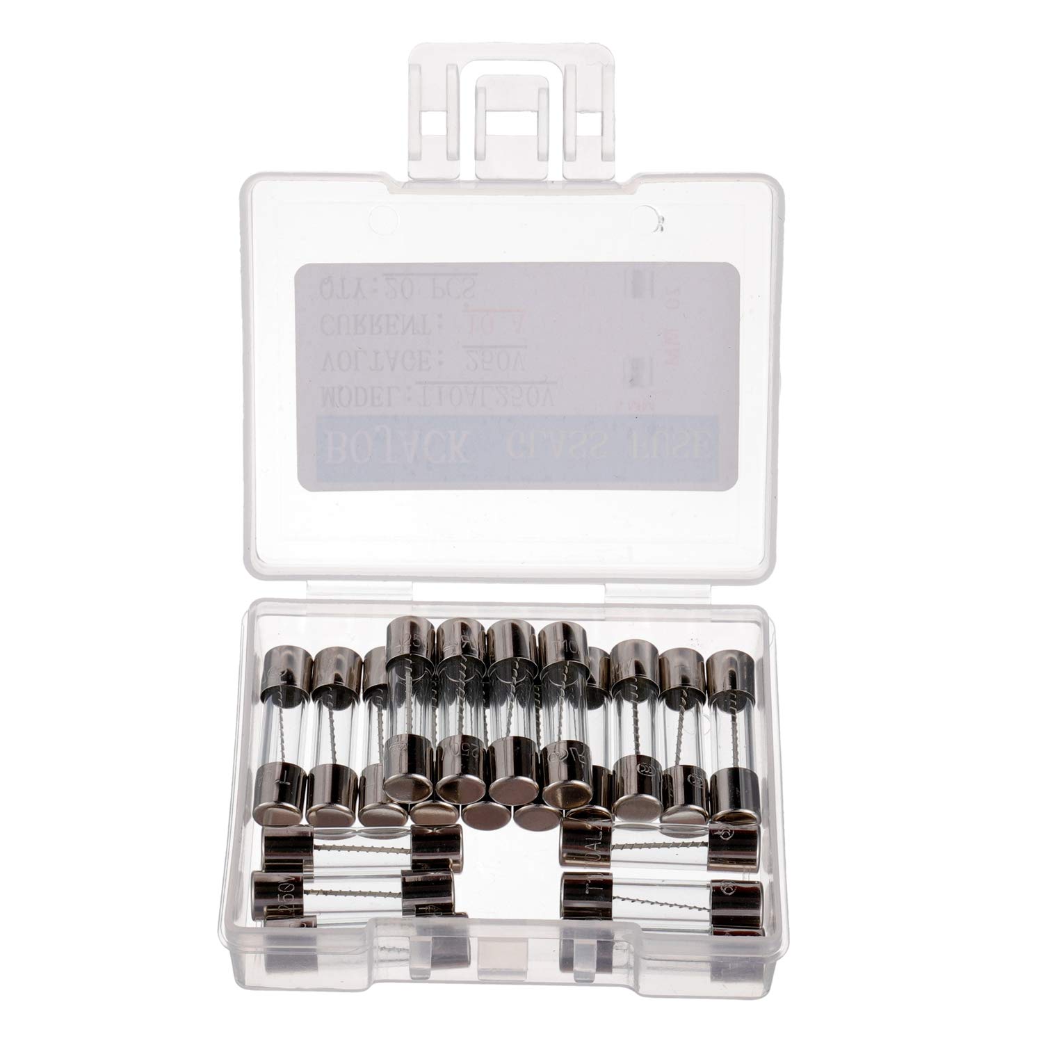 Fusibles Rapides 10A 250V - Lot De 20 Pièces 5x20 Mm Pour Protection électrique