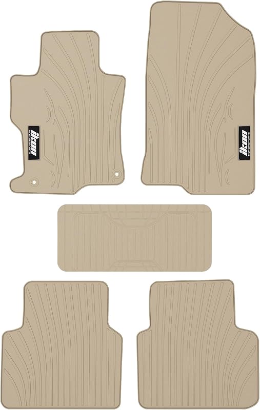 Tapetes automotivos de borracha látex bege para Honda Accord Sedan 2008–2012, estilo IKON MOTORSPORTS, conjunto com 5 peças