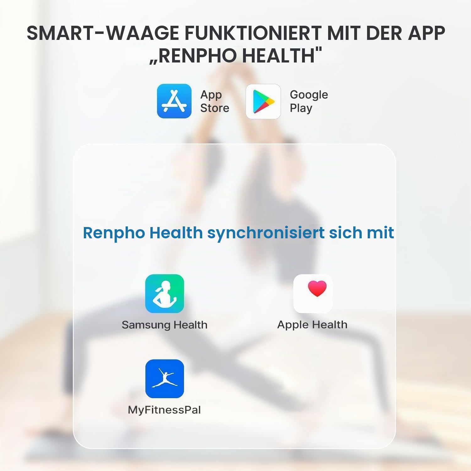 RENPHO Elis 1 Körperfettwaage, Bluetooth Personenwaage USB Wiederaufladbare Körperanalysewaage mit App, Smart Körperwaage für Körperfett, BMI, Gewicht, Muskelmasse, Wasser, Protein