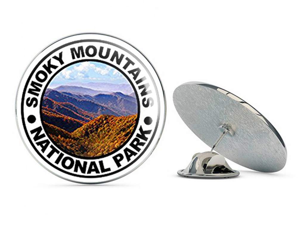 NYC JewelersRound Smokey Mountains National Park (Hike Hiking Great) Metal 0.75" Lapel Hat Pin Tie Tack Pinback