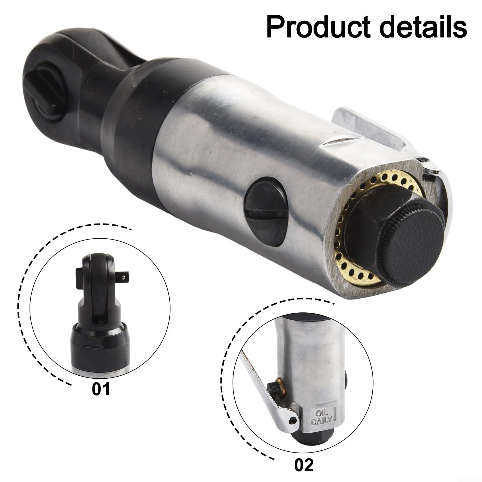 Chiave a Cricchetto Pneumatica 1/4" Reversibile 16ft-lbs