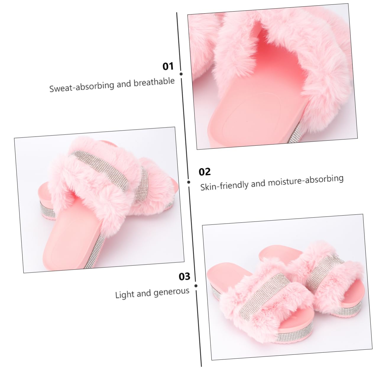 SOIMISS Pantuflas De Pelo Cálidas Zapatillas De Calzado Borroso Diapositivas Difusas Para Mujeres Zapatos Cómodos Para Los Pies Calzado Esponjoso Zapatillas Cómodas Ante Black