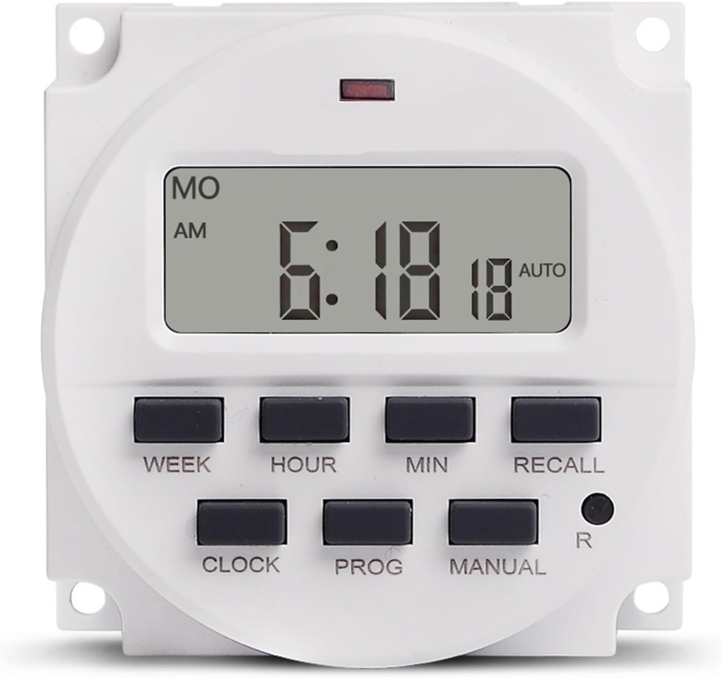 12/24 Format 12V DC Timer Switch 7 Days 24hr Programmable Time Relay Clock Controller Panel Mounted with Countdown Off Function