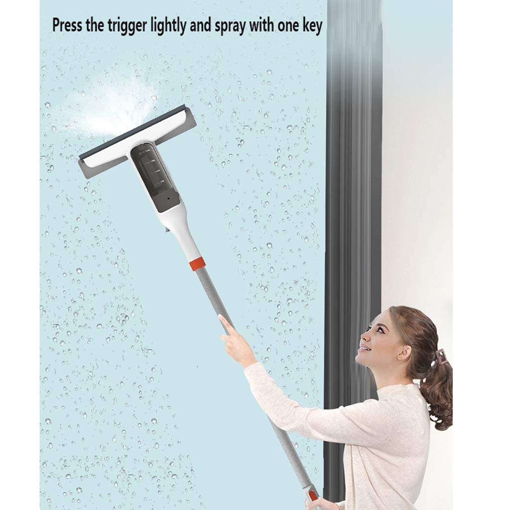 Magnetyczny środek do czyszczenia okien, spryskiwacz do szyb z rozpylaczem wody, z podkładkami z mikrofibry wielokrotnego użytku z twardego drewna, marmuru, płytek, laminatu lub ceramiki 122 cm