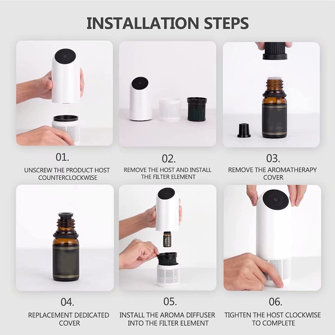Purificatore D Aria con Filtro, Depuratore Aria per Auto con Filtro Hepa Silenzioso Filtro dell'Aria USB con Funzione Aromaterapia per in Cucine Uffici Automobili da Letto Case ECC
