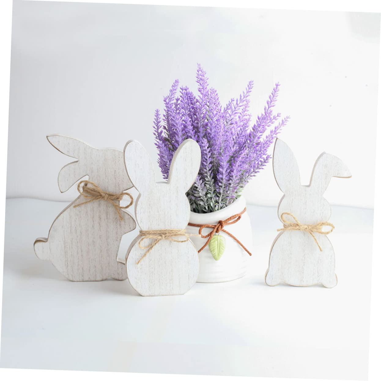 NUOBESTY 5 Set Coniglietto Di Pasqua Decorazione Camera Letto Bedroom Decoration Novità Maiale Fieno Accessori Fai Da Te Per Decorazioni Fai Da Te Di Pasqua Di Legno 3 Pezzi * 5