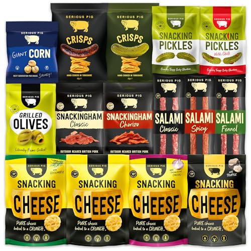 Serious Pig Serious Snack Selection Box with Cheese Salami and Pickles (21 Pack)