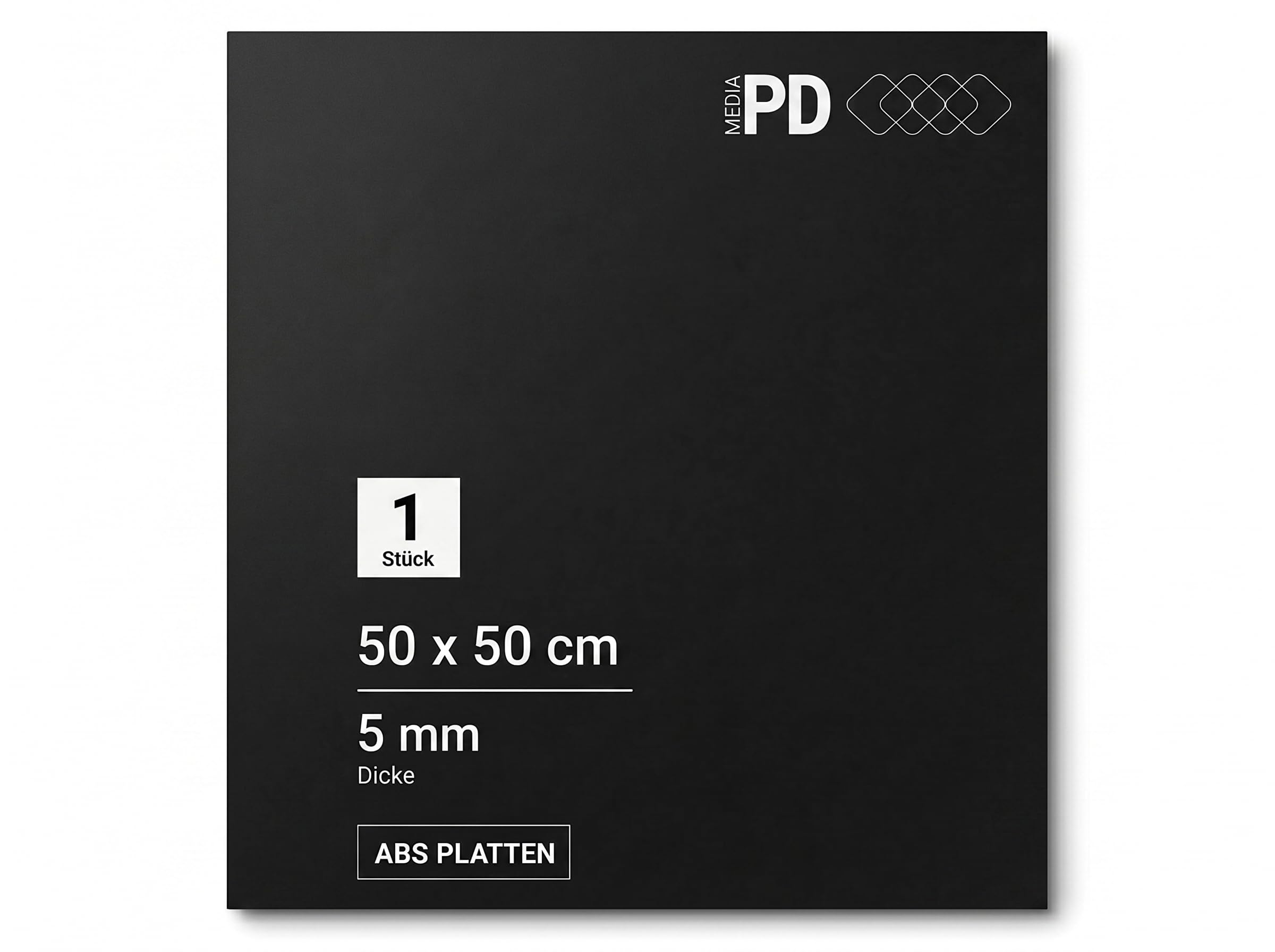 PD Media Płyta z tworzywa sztucznego ABS, czarna, gładka, termoformowalna płyta plastikowa do modelarstwa, majsterkowania, samochodu i DIY (1, 50 x 50 cm x 5 mm)