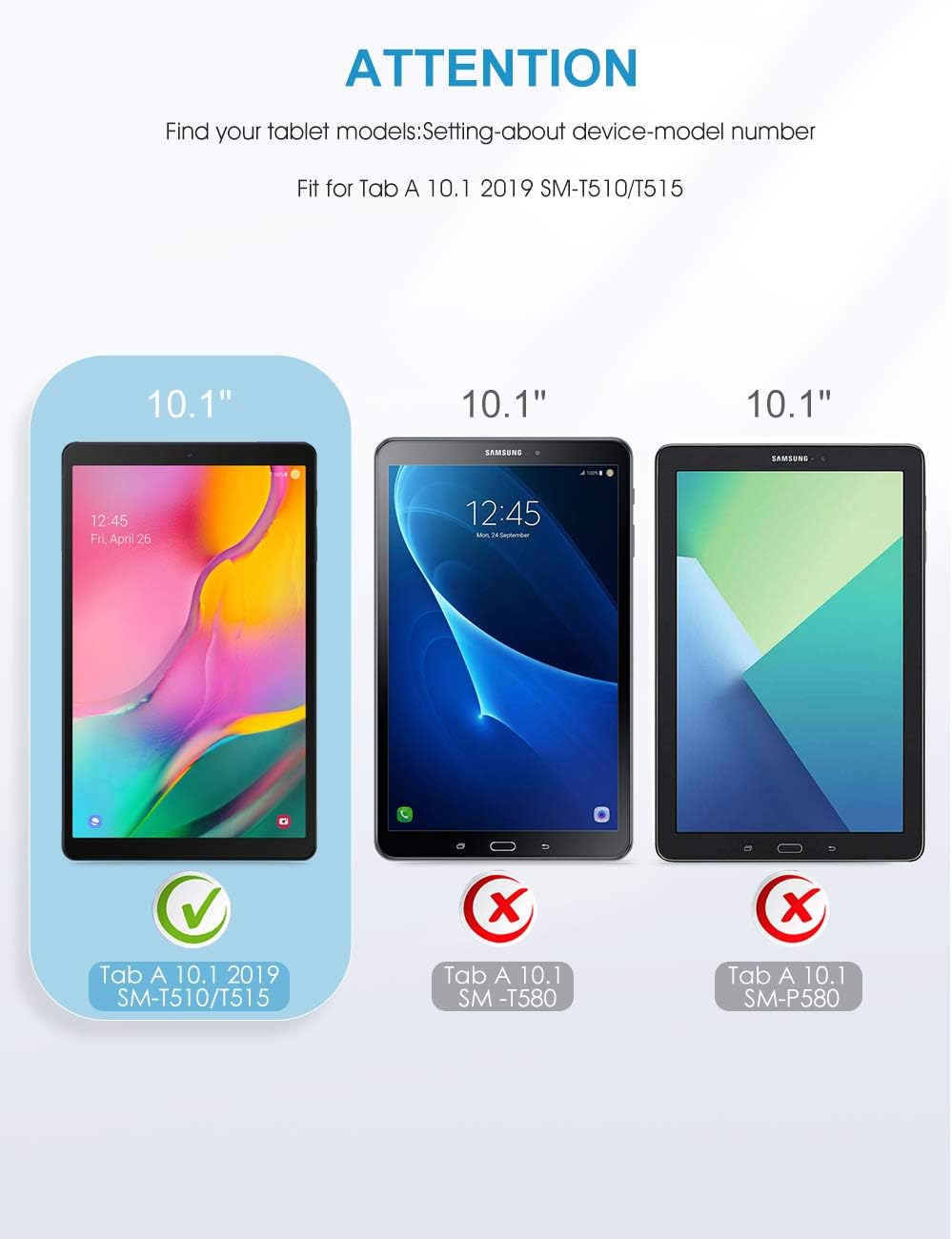 [3 Pack] SPARIN Screen Protector Compatible with Galaxy Tab A 10.1 2019 9H Hardness Tempered Glass Easy Installation High Definition