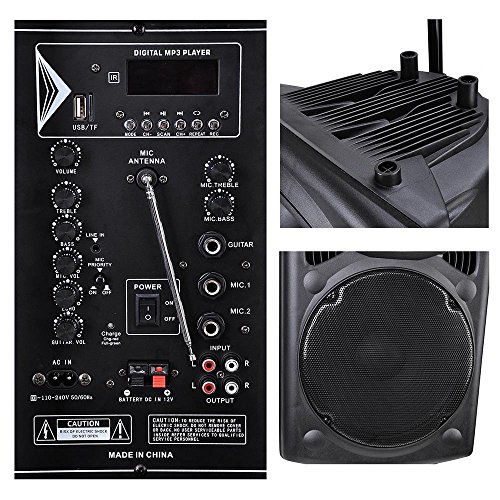 aw portable 1200w active pa speaker