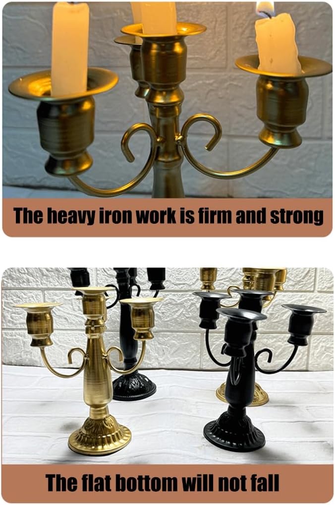 Vintage Baroques Iron Candelabra 4 Arms Candle Holder for Table Centerpieces