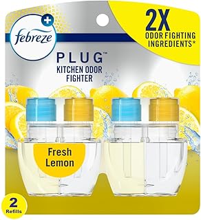 Febreze Plug In Air Freshener, Odor-Fighting Scented Oil Refill, Kitchen Odor Fighter, 2 Refills