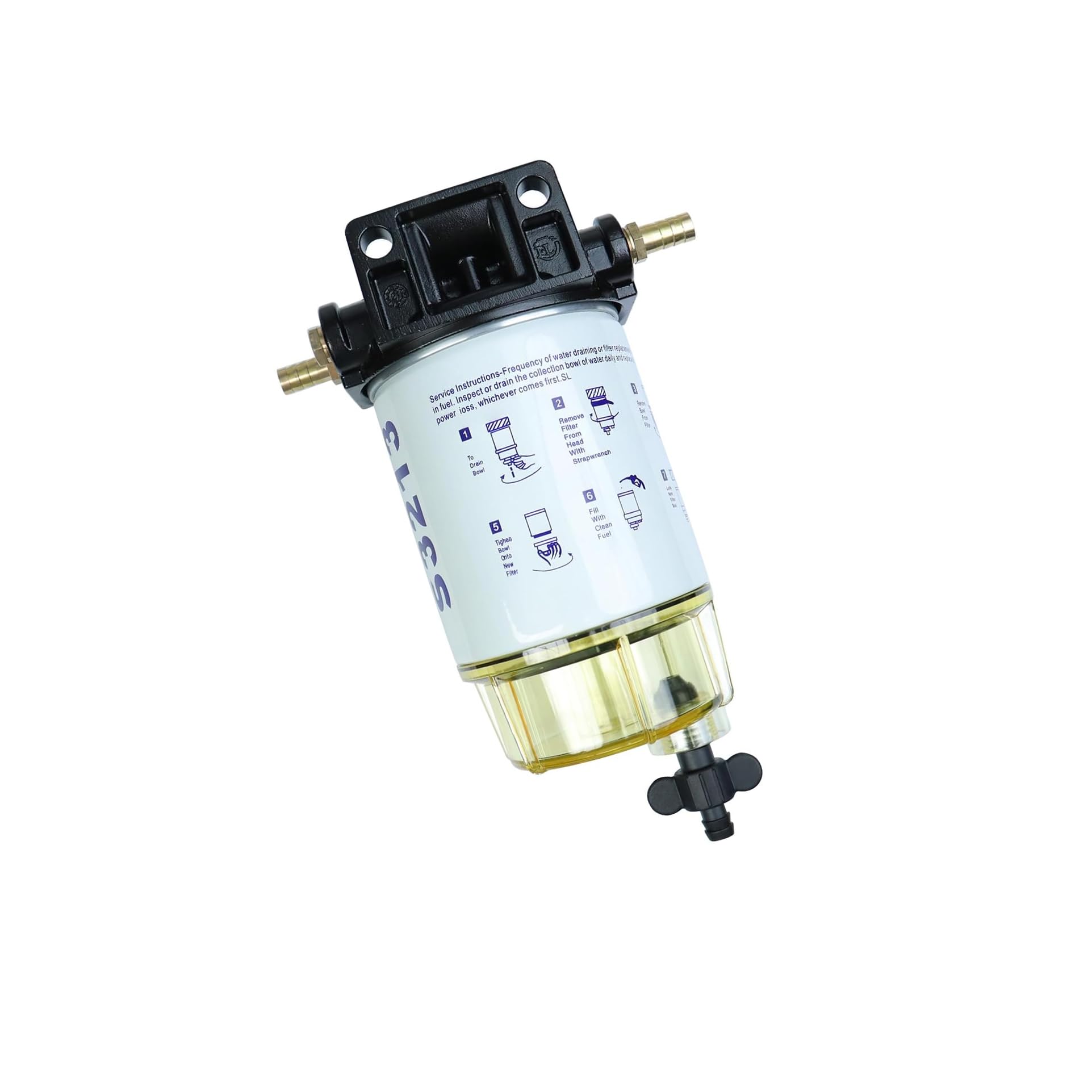 Separador de agua con filtro combustible para motor fueraborda marino Mercury accesorios NPT 3/8" x 1/4" S3213