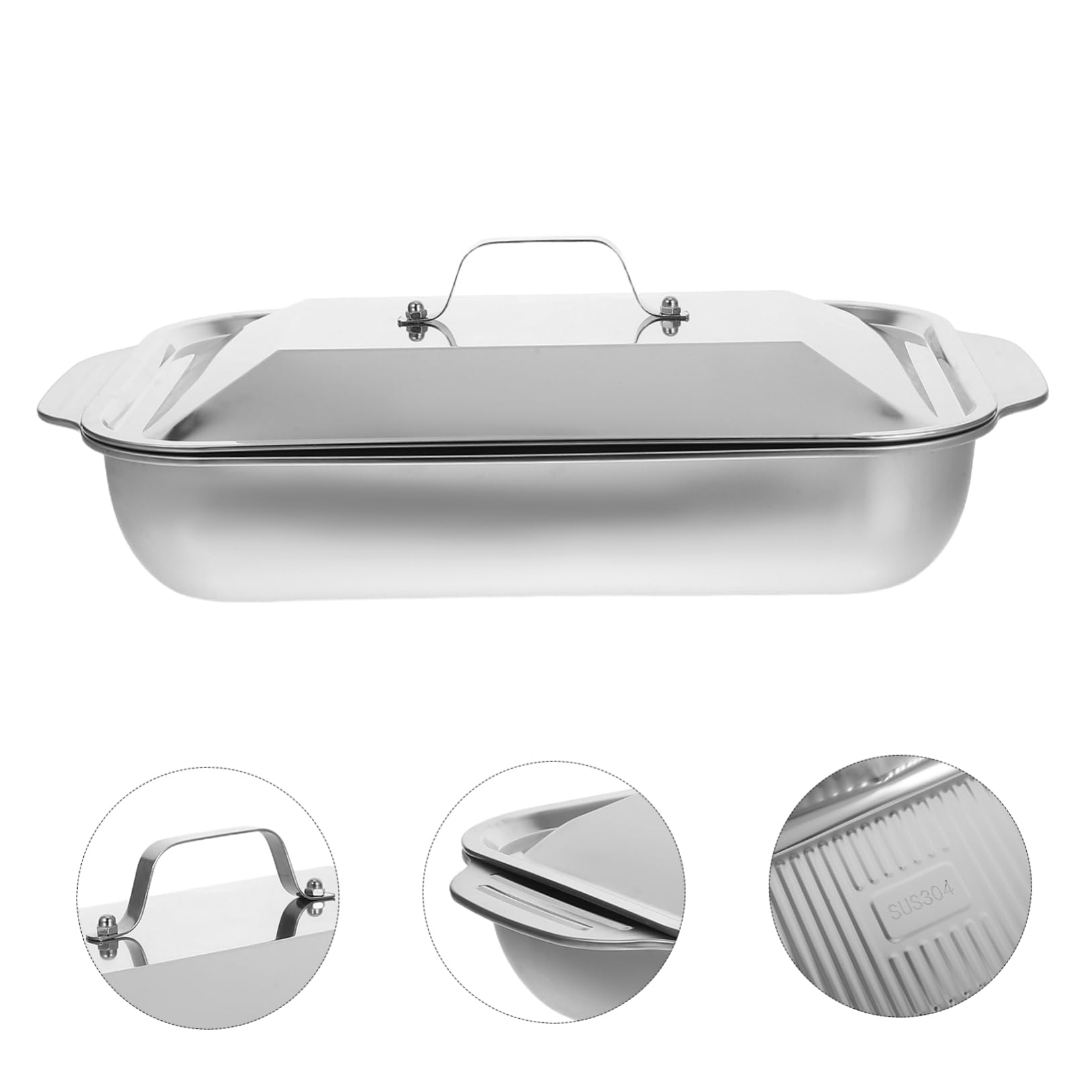 Garneck 1 Set Pirofila Profonda Rettangolare per BBQ e Facile da Design