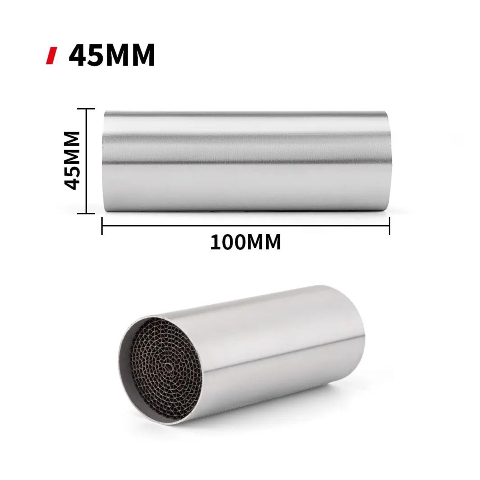 Silenziatore Marmitta 45mm 48mm 50mm 53mm Catalizzatore di Scarico Universale per Moto Db Killer Riduce Il Rumore Coppia Elevata A Bassa velocità Purificazione del Gas Scarico Silenziatore (Misurare
