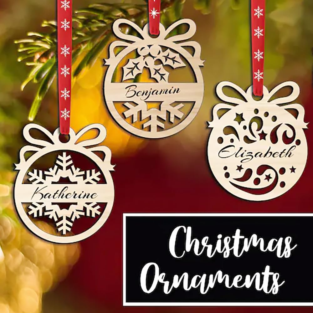 Personalized Christmas Ornaments - Name & Ribbon -1