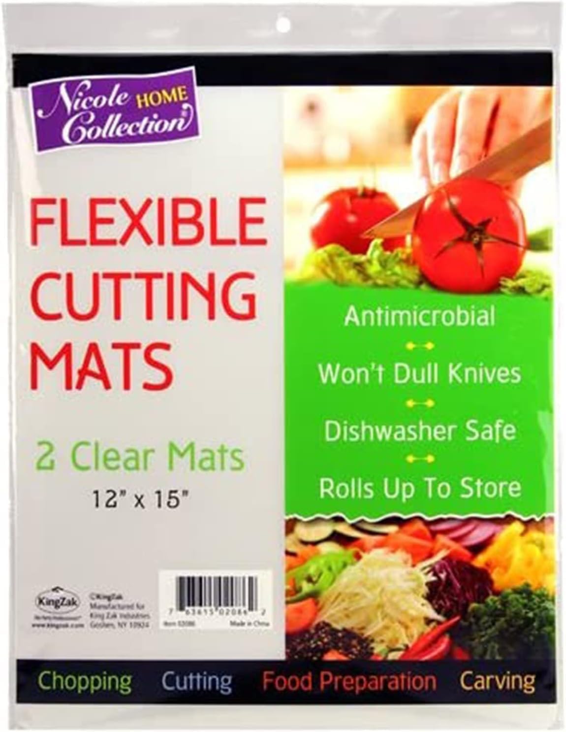 Flexible Plastic Cutting Board Mats set, Clear Kitchen Cutting Board Clear Mats