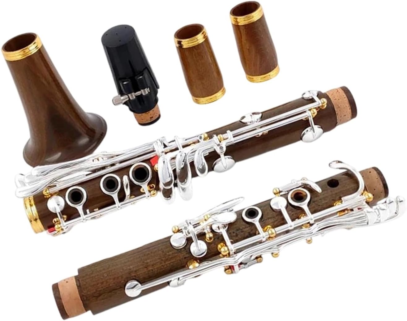 19 Key Silver Plated Clarinet B Flat Ebony Clarinet Set