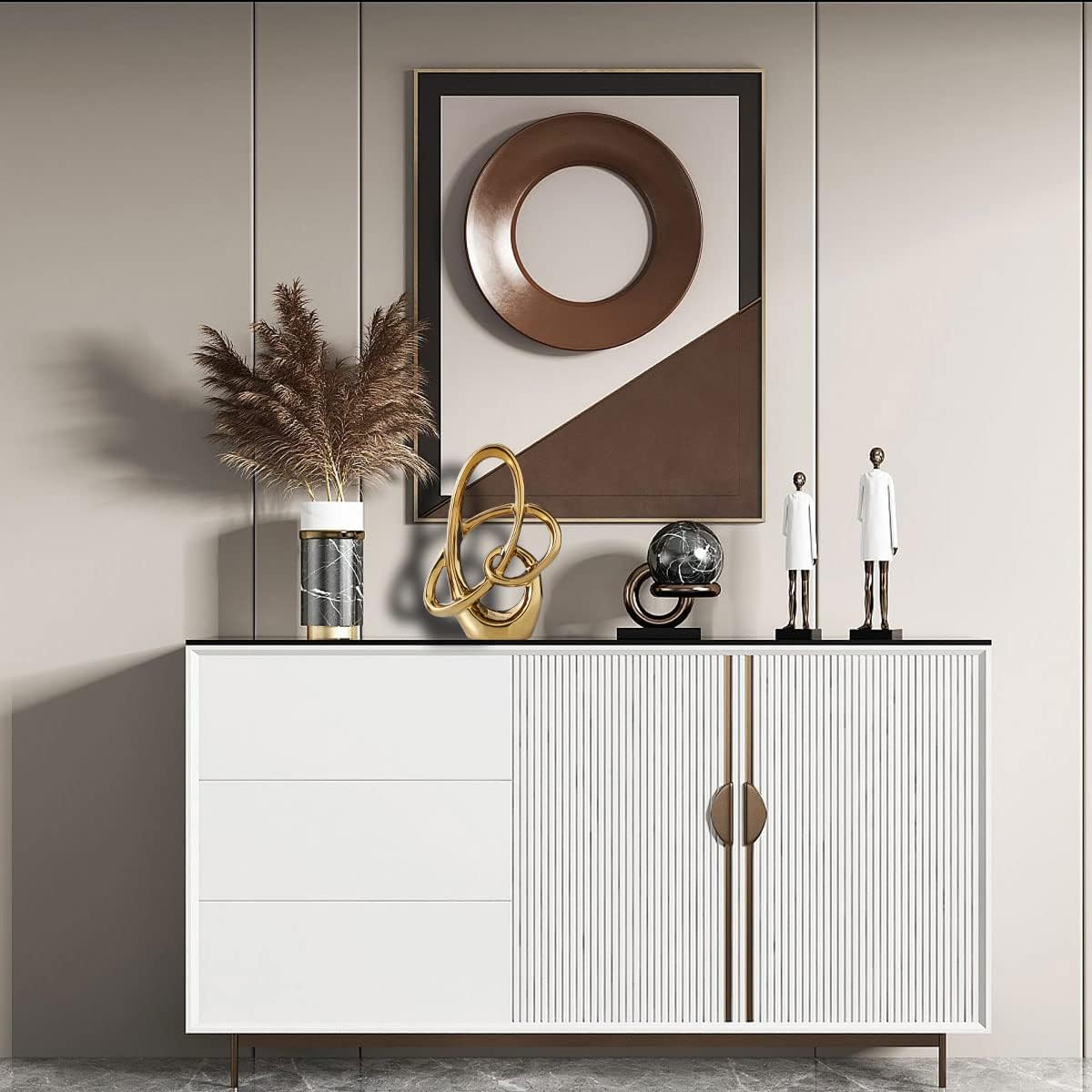 Modern Gold Knots Decor Ceramic Statue - Abstract Home Accent & Tabletop Figurine for Living Room, Bedroom, Bathroom, Office, Shelf, Mantel - Wedding, Coffee Table, Dining Room Centerpiece Decoration - Image 5