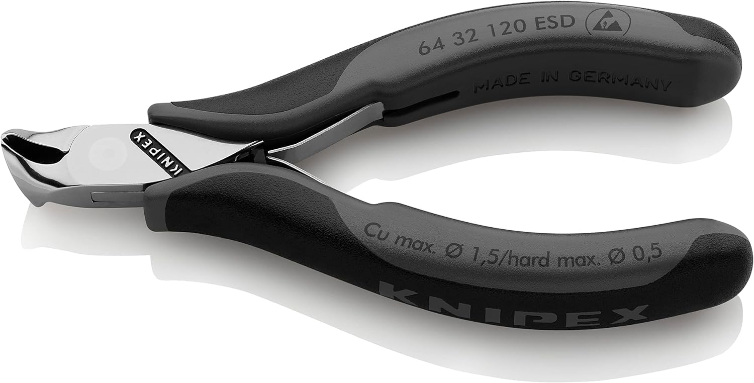 Alicates de corte frontal KNIPEX ESD de 120 mm para electronica de precision