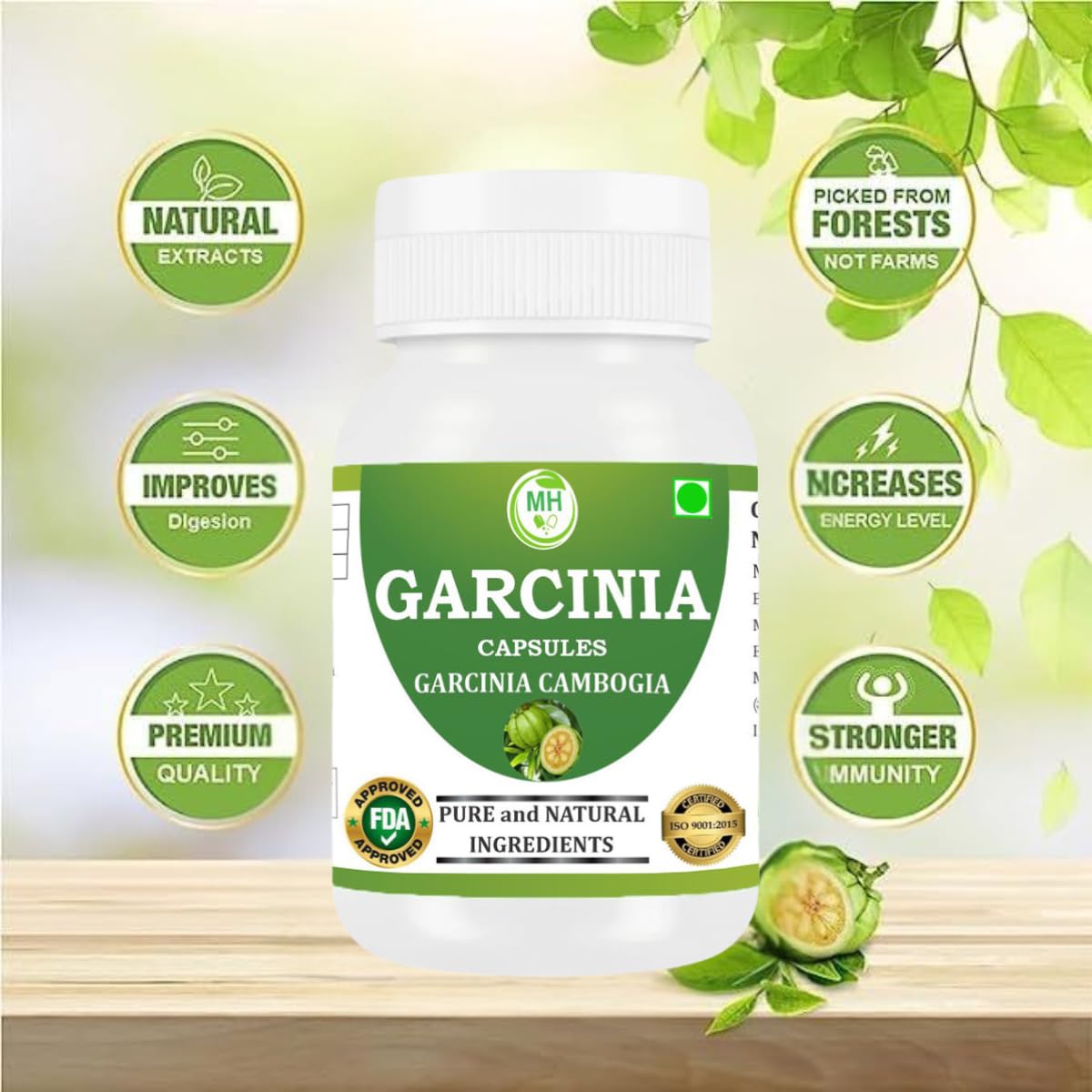 Garcinia Cambogia Capsules 500 mg – 60 Veg Capsules | Natural Fruit Extract | Plant-Based Herbal Supplement | Vegan & Gluten-Free (PACK OF 1) — Amazon image 5