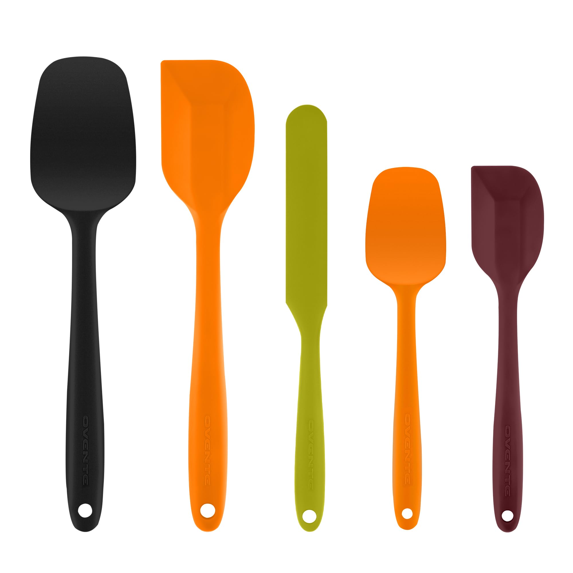 Ovente sin BPA Premium espátulas de silicona con núcleo de acero inoxidable, 500 °F resistente al calor, antiadherente, lavavajillas, diseño ergonómico, multicolor