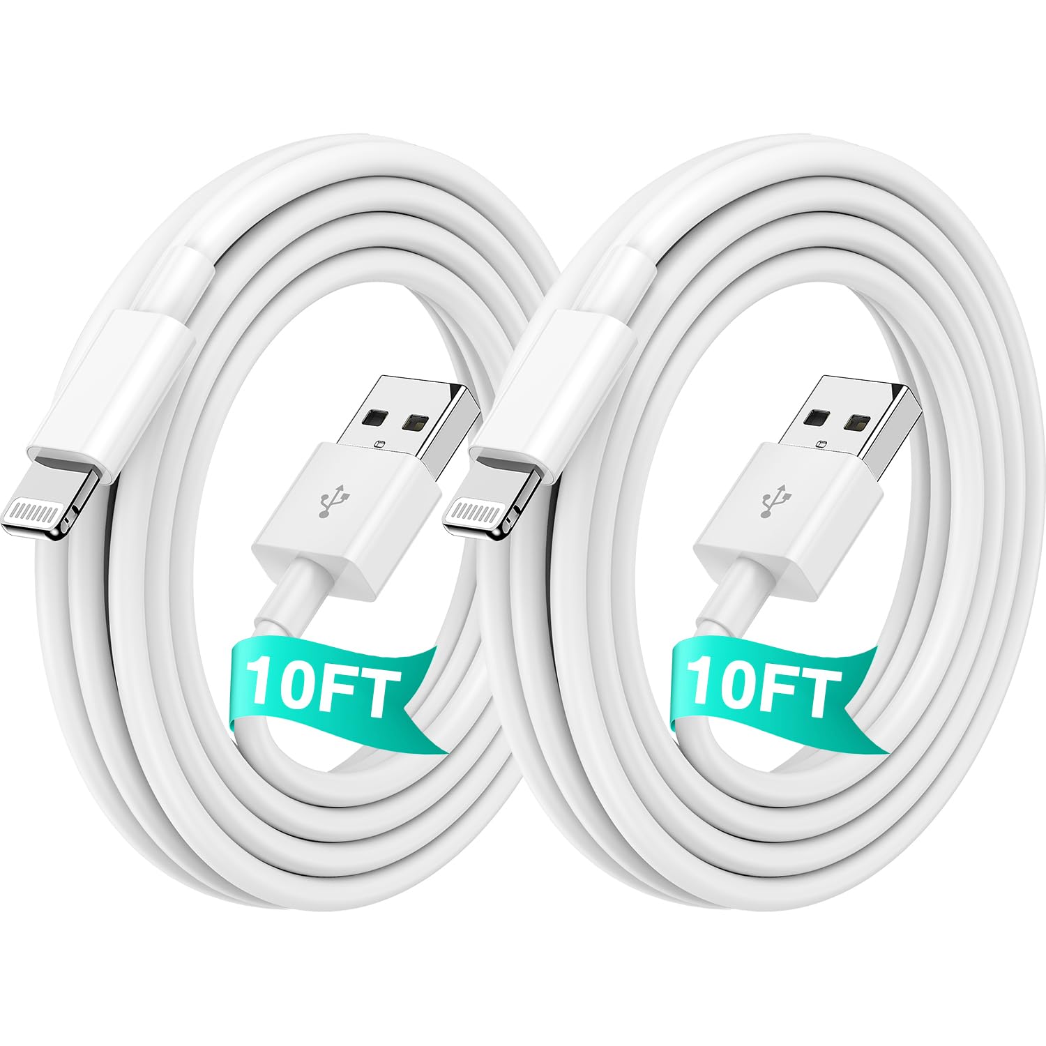 iPhone Charger Cable 10 ft 2Pack, [Apple MFi Certified] Extra Long 10 Foot Lightning Cable, 10 feet iPhone Charger Fast Charging Cord for iPhone 14 13