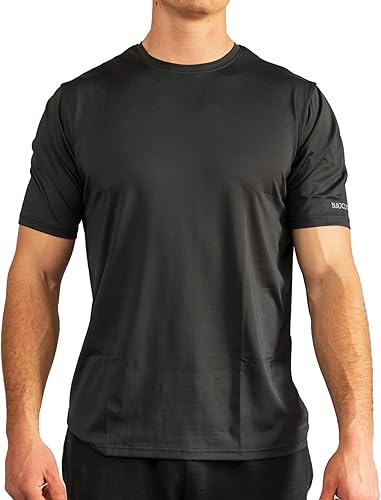 BUILTCOOL Camisa de cuello redondo para hombre, de secado rápido, absorción de humedad instantánea, protección solar UPF 50